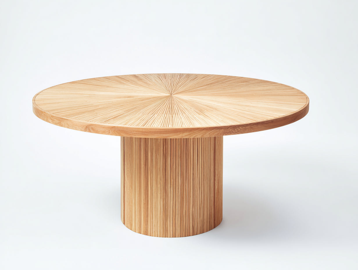 Table de jardin - bois de chêne - 155x155x76 cm - chêne clair - style contemporain
