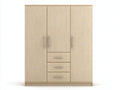 Armoire-panneaux de bois-150x53x186 cm-beige-moderne