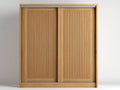 Armoire-bois-136x52x178 cm-marron clair-japonisant