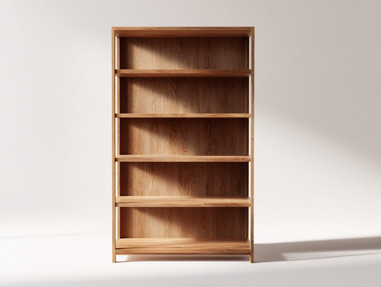 Bibliothèque - bois - 86x35x190 cm - chêne clair - naturel