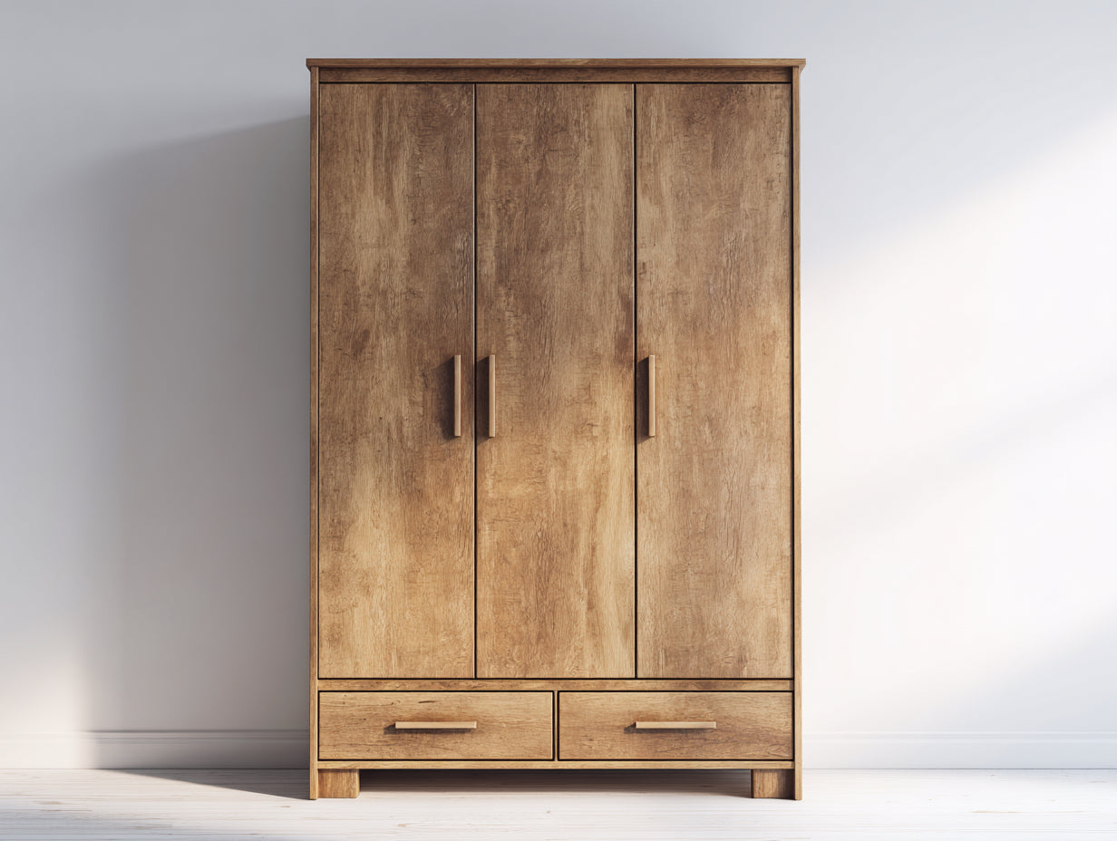 Armoire-panneaux de bois-150x54x188 cm-marron-rustique