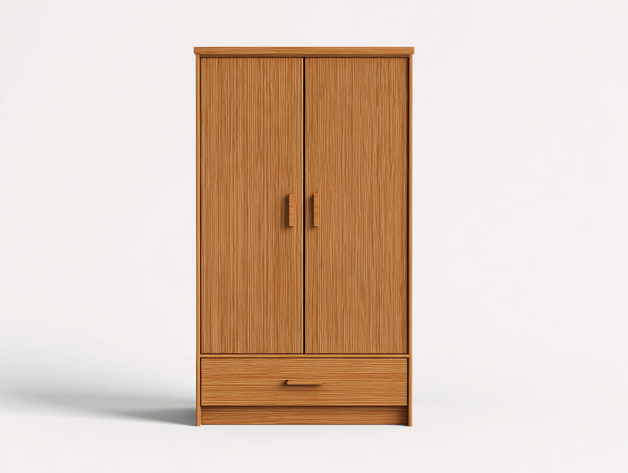 Armoire-bois-96x49x177 cm-marron-moderne