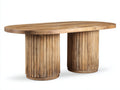 Table de jardin - bois de teck recyclé - 220x110x76 cm - brun vieilli - style artisanal