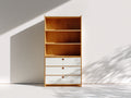 Bibliothèque - bois - 92x36x178 cm - chêne clair-blanc - moderne