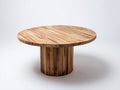Table de jardin - bois de teck - 125x125x75 cm - naturel - style organique