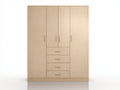 Armoire-panneaux de bois-148x52x184 cm-beige-moderne