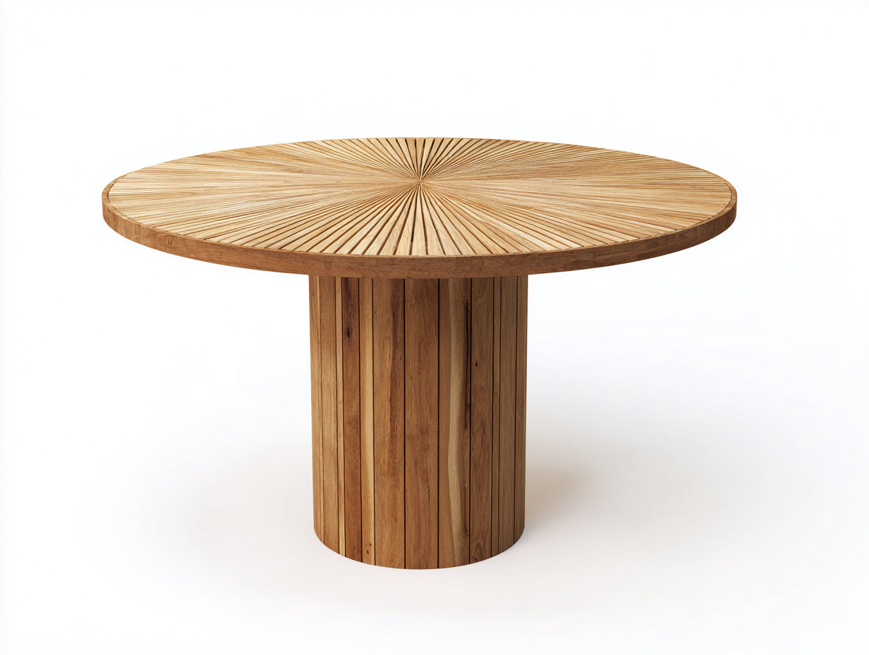 Table de jardin - bois de teck - 145x145x76 cm - brun naturel - style contemporain