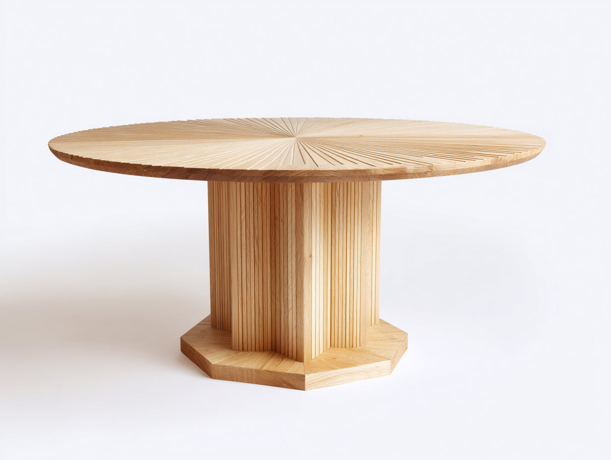 Table de jardin - bois de frêne - 160x160x76 cm - naturel clair - style contemporain
