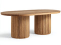 Table de jardin - bois de teck recyclé - 210x105x76 cm - brun naturel - style artisanal