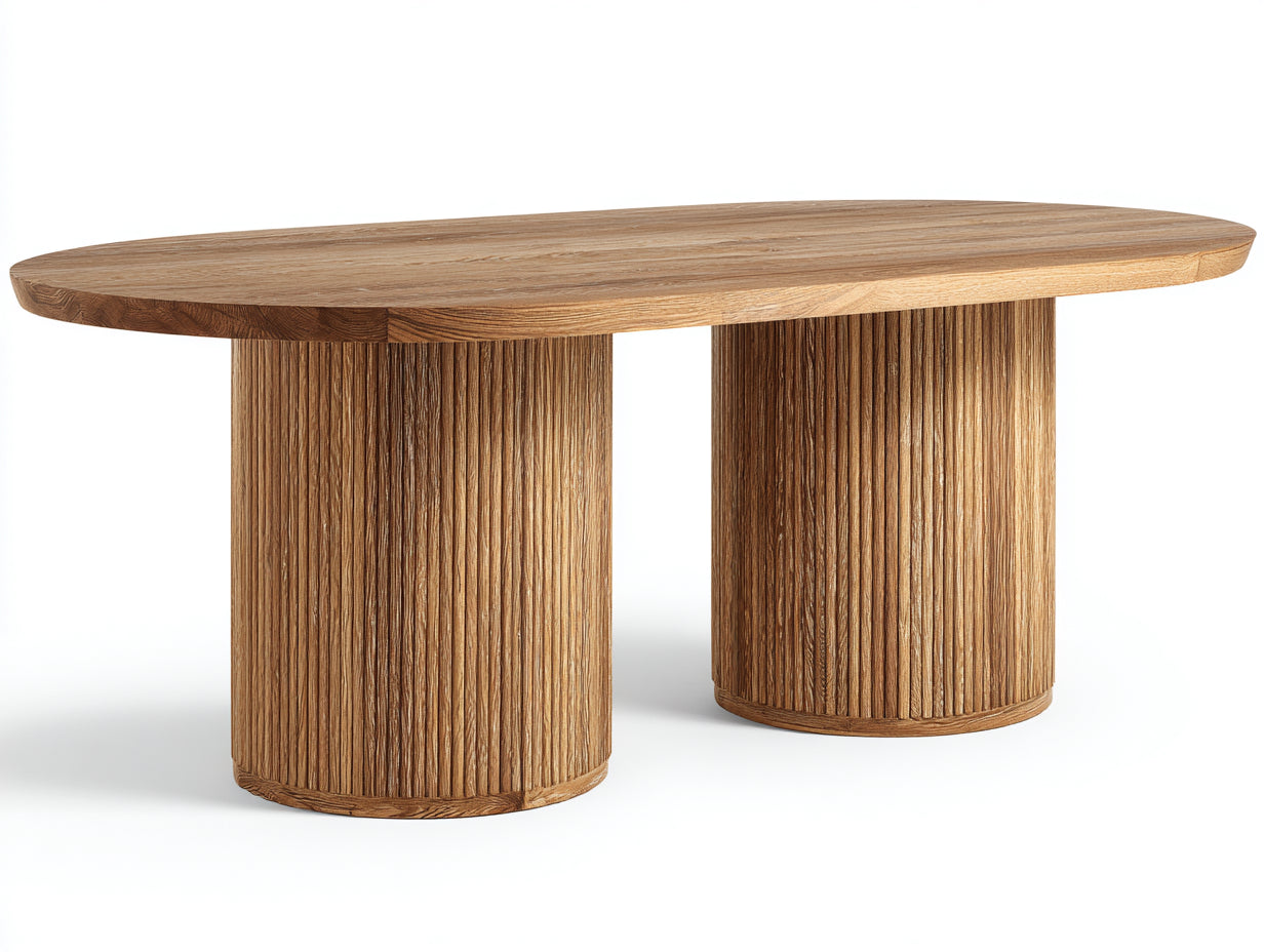 Table de jardin - bois de teck recyclé - 210x105x76 cm - brun naturel - style artisanal