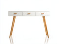 Bureau-Bois-121x41x76 cm-Blanc-Beige-Scandinave