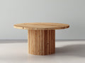 Table de jardin - bois - 130x130x76 cm - naturel - design c?telé