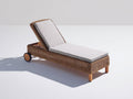 Bain de soleil - résine tressée-tissu-bois-métal - 198x74x96 cm - Gris-Marron - style contemporain